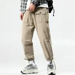 Мужские камуфляжные штаны-карго хип хоп ленты мужские s Уличная Повседневная Карманы джоггеры брюки мужские модные тренировочные брюки