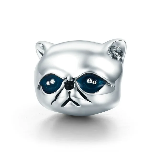 

925 Sterling Silver Beads fit Original Pandora Bracelet Lovely Animal Garfield Cat Charm Beads for Jewelry Making Women Gift