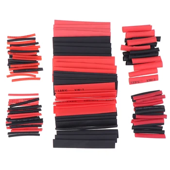 

127Pcs Weatherproof heat shrink sleeving tubing tube assortment kit black glue