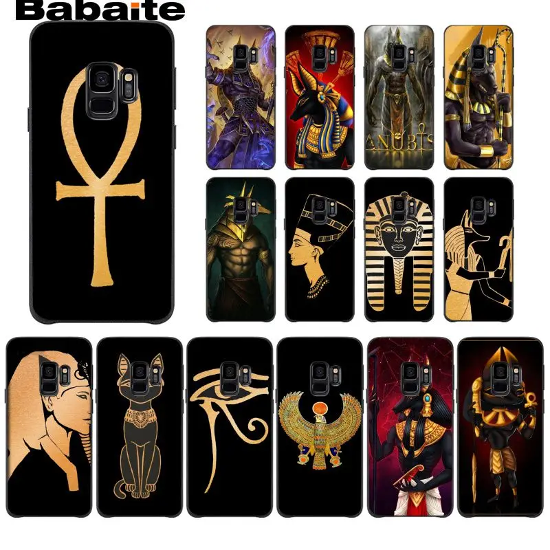 

Babaite Artistic Egypt Nefertiti Anubis Ankh Pharaoh Phone Case for Samsung Galaxy S7edge S6 edge plus S5 S8 S7 S9 Plus case