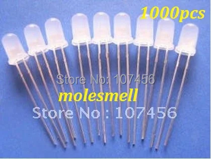 

Бесплатная доставка, 1000 шт., 5 мм, белая диффузионная яркая круглая светодиодная s-лампа высокой мощности, 5 мм, светодиодная лампа молочного и белого цвета с диффузионсветодиодный белым светодиодом