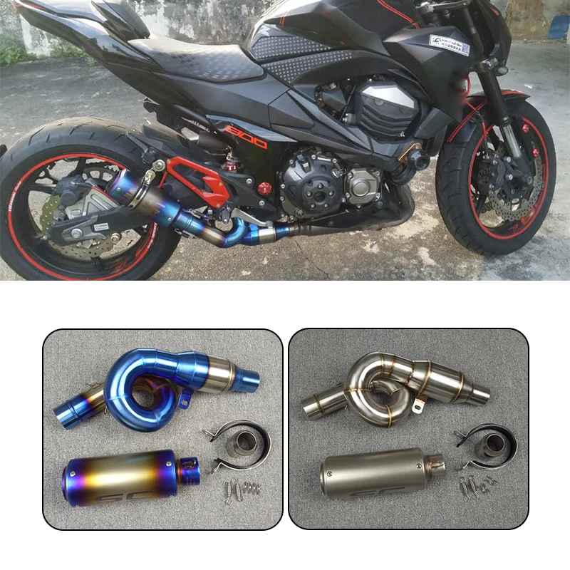 Exhaust Full System Slip On For KAWASAKI Z800 2013 2014 2015 2016