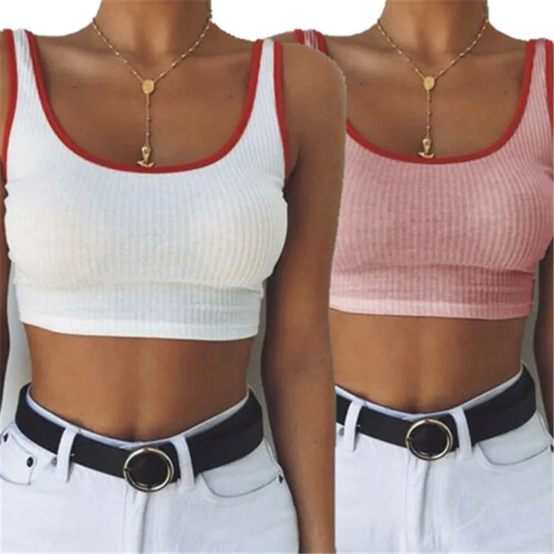 

Women Seamless Padded soft Sports Bras Fitness Wire Free Stretch Tops summer slim Camis crop tops streetwear 4 colors