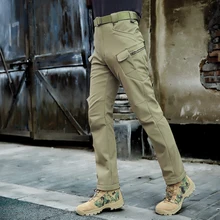 Outdoor Men Shark skin tactical soft shell punch pants autumn winter waterproof windproof fast quick drying fleece long trousers