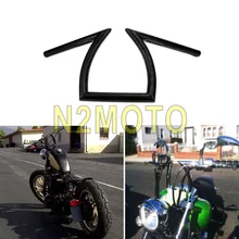 На заказ 1 дюймов 25 мм черная мотоциклетная ручка Z-Bar для Harley Bobber Chopper Кафе Racer Custom