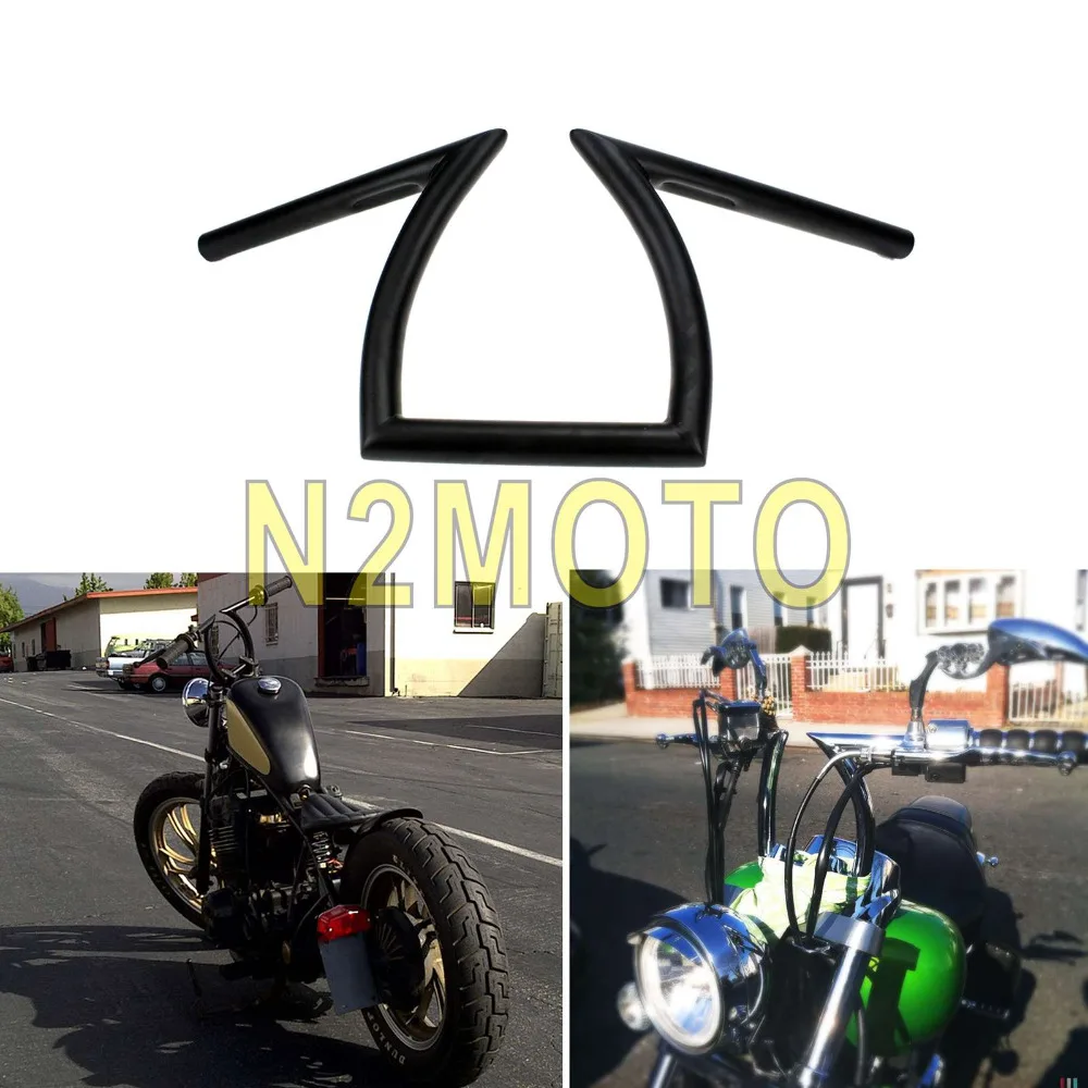 Черный мотоциклетный руль Z Bar для Harley Bobber Chopper Cafe Racer на заказ 1 дюйм 25 мм|black