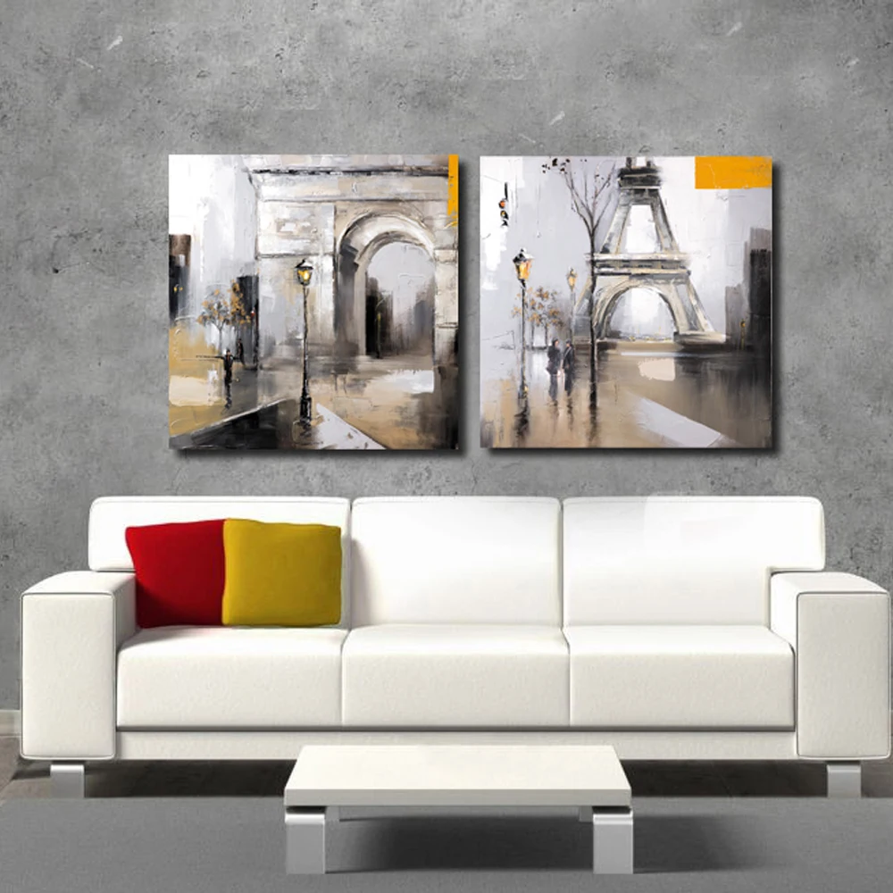 100% handmade arch bridge abstract modern oil painting on the canvas wall of art picture for living room decorat | Дом и сад