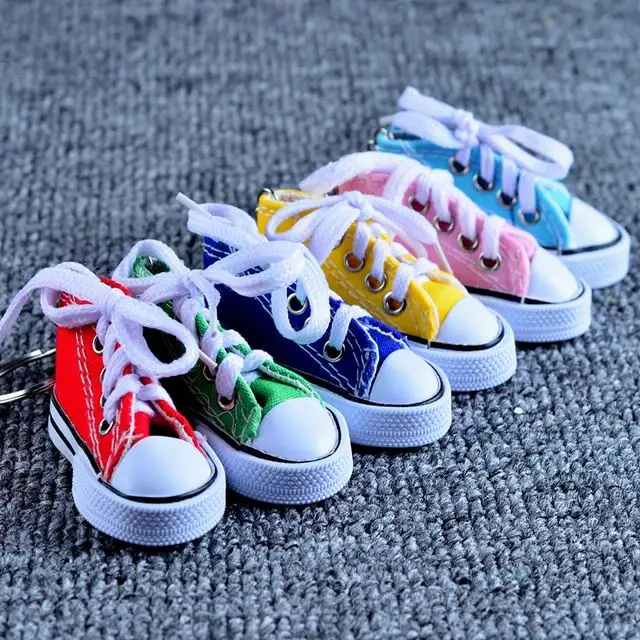 

200 pieces 3D Novelty Canvas Sneaker Tennis Shoe Keychain Key Chain Party Jewelry for give way gift