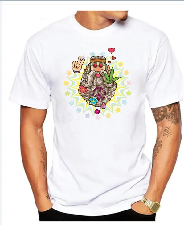 Funky Hippie Men T shirt Funny T Shirt For Men Short Sleeve Cotton Custom Big Size Summer Tees