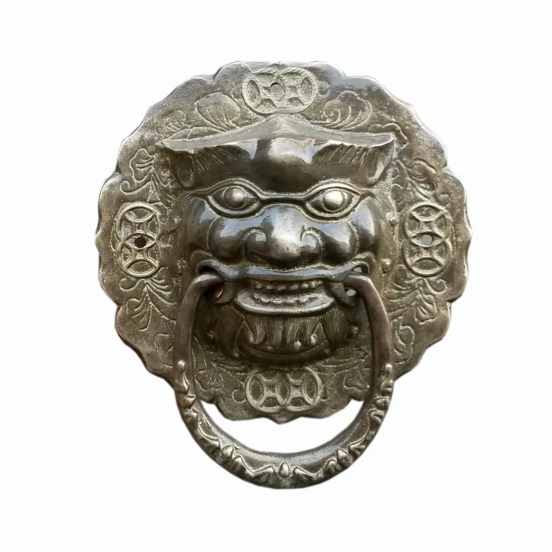 

Chinese antique door handle door handle retro lion beast beast door window door handle copper surface