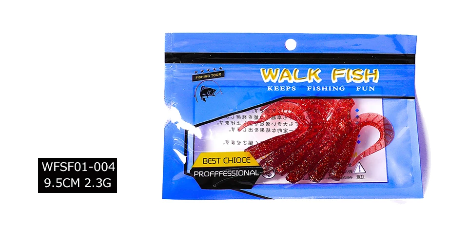 Walk Fish 6 шт./лот 9,5 см 2,3 г мягкие приманки червь рыболовные приманки, Рыбалка Рыба Peche Мягкая приманка воблеры Leurre Souple Isca искусственная 01