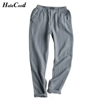 

Hot Sell Fashion Sexy Linen Pants Male Summer Thin Trousers Plus Large Size Loose Cotton Hemp Pants Elastic Waist Casual Pants