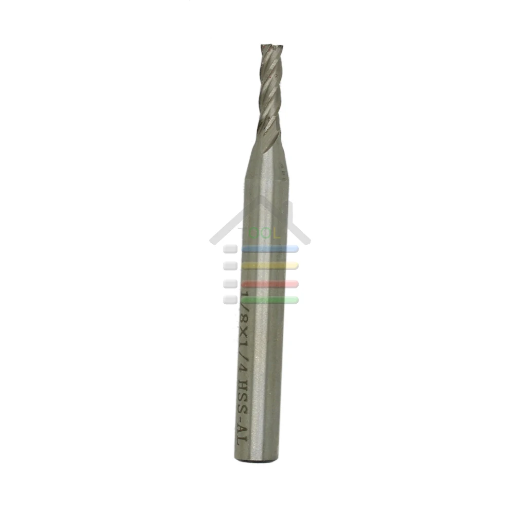 

Pack of 2 HSS CNC Straight Shank 4 Flutes End Mill Milling Cutter Drill Bits 1/8"x1/4