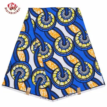 

New Polyester Wax Prints Fabric 2019 Ankara Binta Real Wax High Quality 6 yards African Fabric for Party Dress FP6136