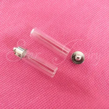 

20pcs 8mm Rice glass bottle flat back + white k cap( need glue)