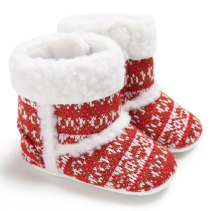 Для новорожденных обувь не скользит унисекс Зимние теплые детские пинетки на мягкой подошве Младенческая малышей обувь в полоску зимние сапоги - Цвет: B1