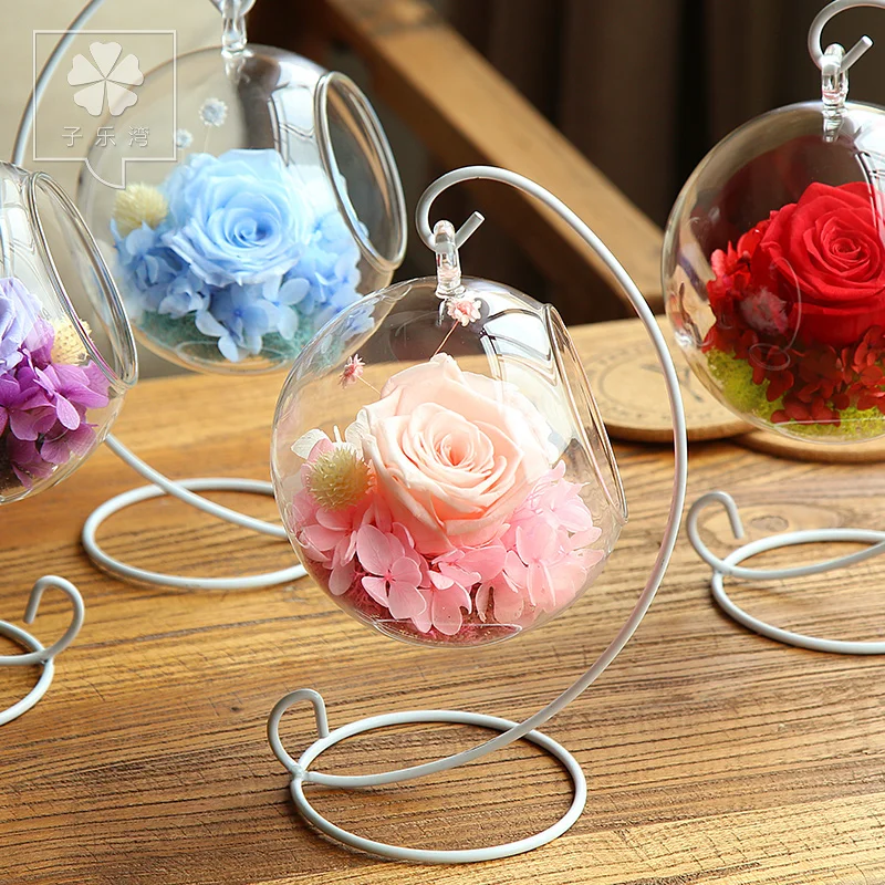 Immortal flower boxes preserved flower glass lob dried roses never fade