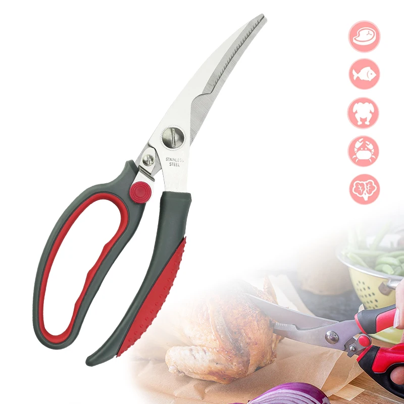 

Kitchen Scissors for Fish Chicken Bone Household Stainless Steel Multifunctional Meat Fruit Fish Cutter Shears Cooking Tools