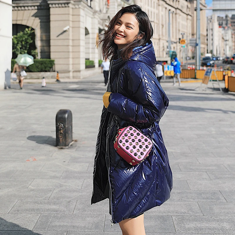 ARTKA Winter Coat Women Thick Glossy Long Down Jacket Fashion Warm 90% White Duck Down Coats High Quality Outwear ZK10187D