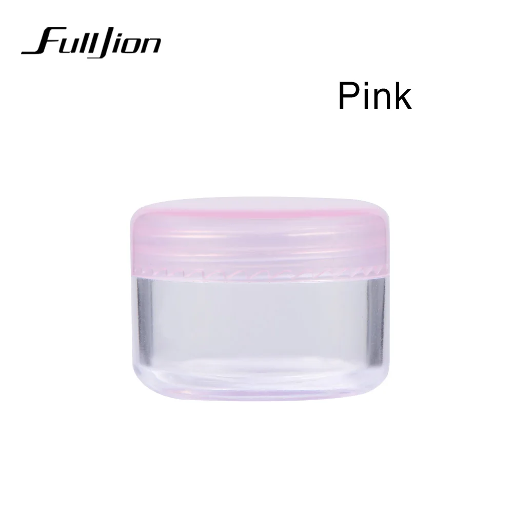 Fulljion 1 шт. прозрачная пустая банка для ногтей коробка для стразов тени для век лица кремовый многоразовый баночка косметический подпакет Макияж инструмент - Цвет: Pink