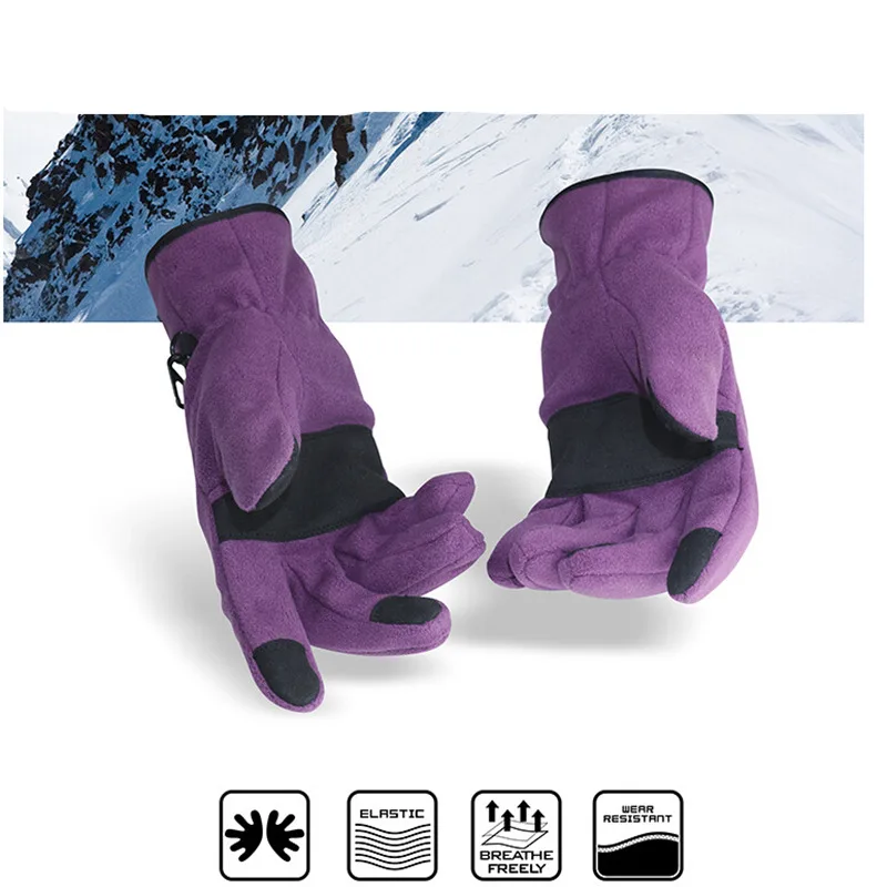 FuLang Cycling font b Gloves b font Fast drying colloidal particles full Finger for winter warm