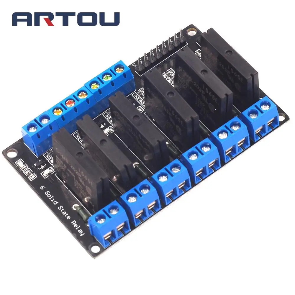 

24V 6 Channel Solid State Relay Module Low Level Trigger DC-AC 250V 2A Output with Resistive Fuse