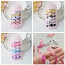 10 Pcs Girls Colorful Metal Snap Hair Clips with Little Silver mini Snap Hair Head Clips Pins Sleepies Hair Slides School