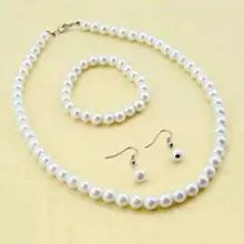 Women Genuine 7-8mm Natural Freshwater Pearl Necklace Bracelet Earrings Set Women Genuine 7-8mm Natural Freshwater Pearl Necklace Bracelet Earrings Set