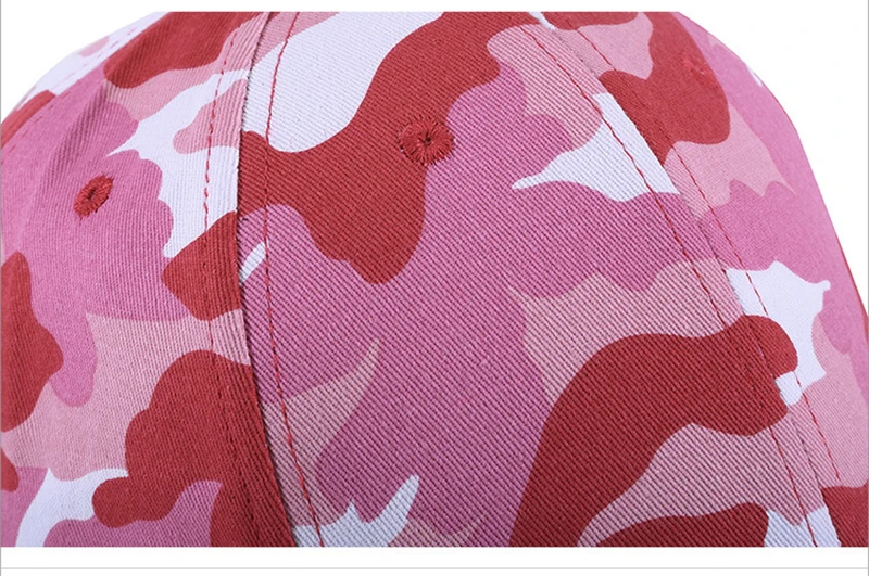  Women Baseball Cap Pink Hip Hop Hat Adjustable Camouflage Curved Bill Sports Outdoor Accessory (8)