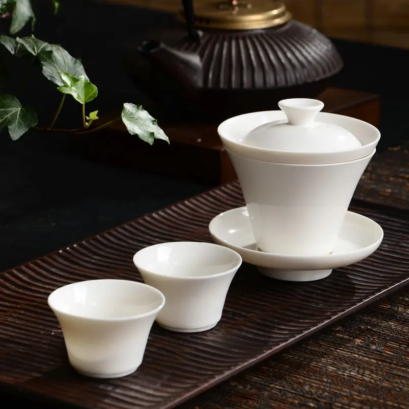 Buy High Quality 3 PCS/SET China Tea Sets Pure White