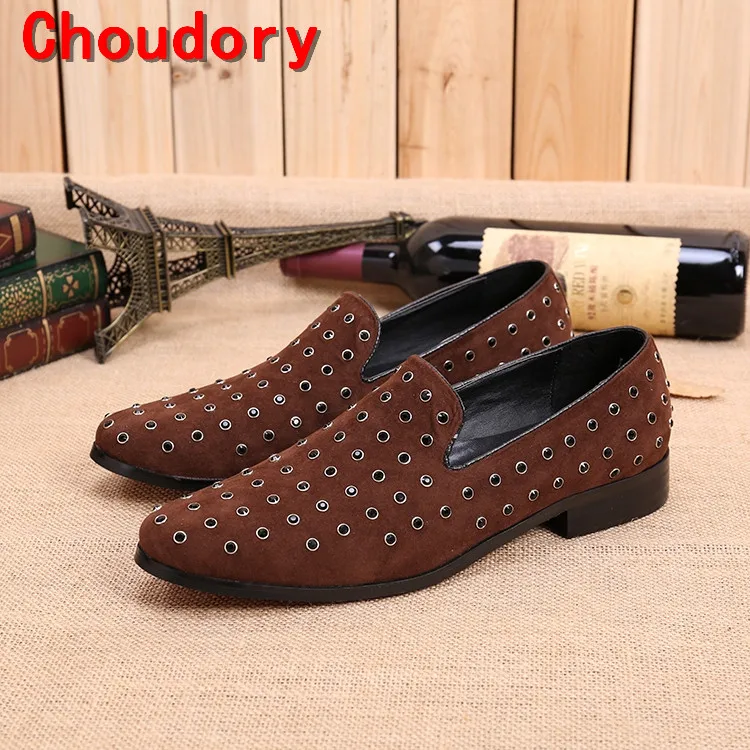 Choudory/Zapatillas Hombre черный шипами Мокасины мужские итальянские кожаные туфли повседневные Sapatos masculino праздничное платье официальная обувь для мужчин