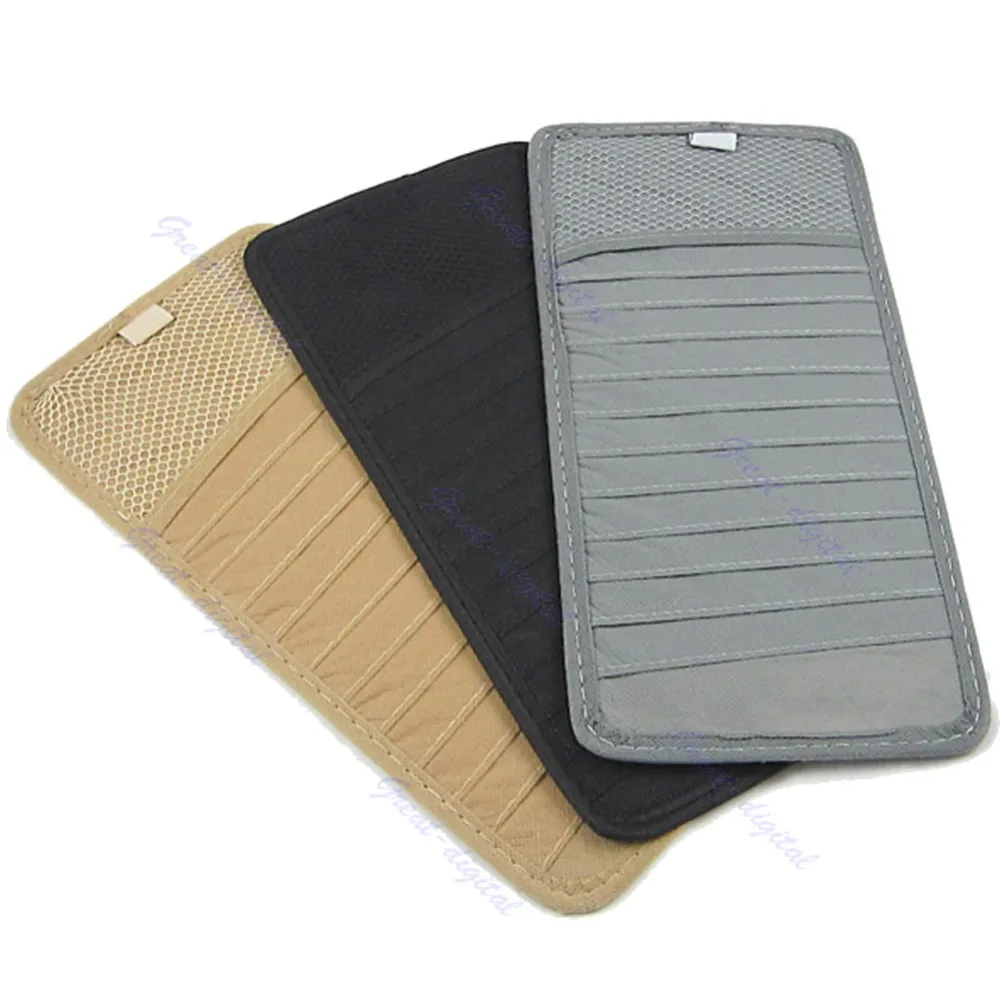 

12pcs Disks Car Auto Visor CD DVD Disk Card Case Holder Clipper Bag Hold Gray