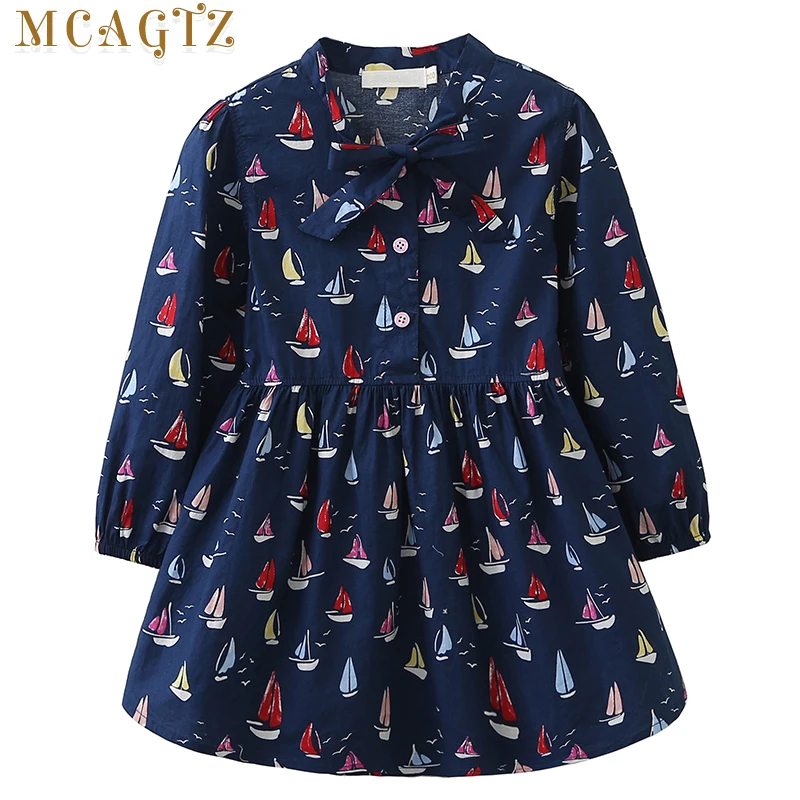 MCAGTZ Girls Dress 2017 Autumn Brand Baby Girls Long Sleeve Cute