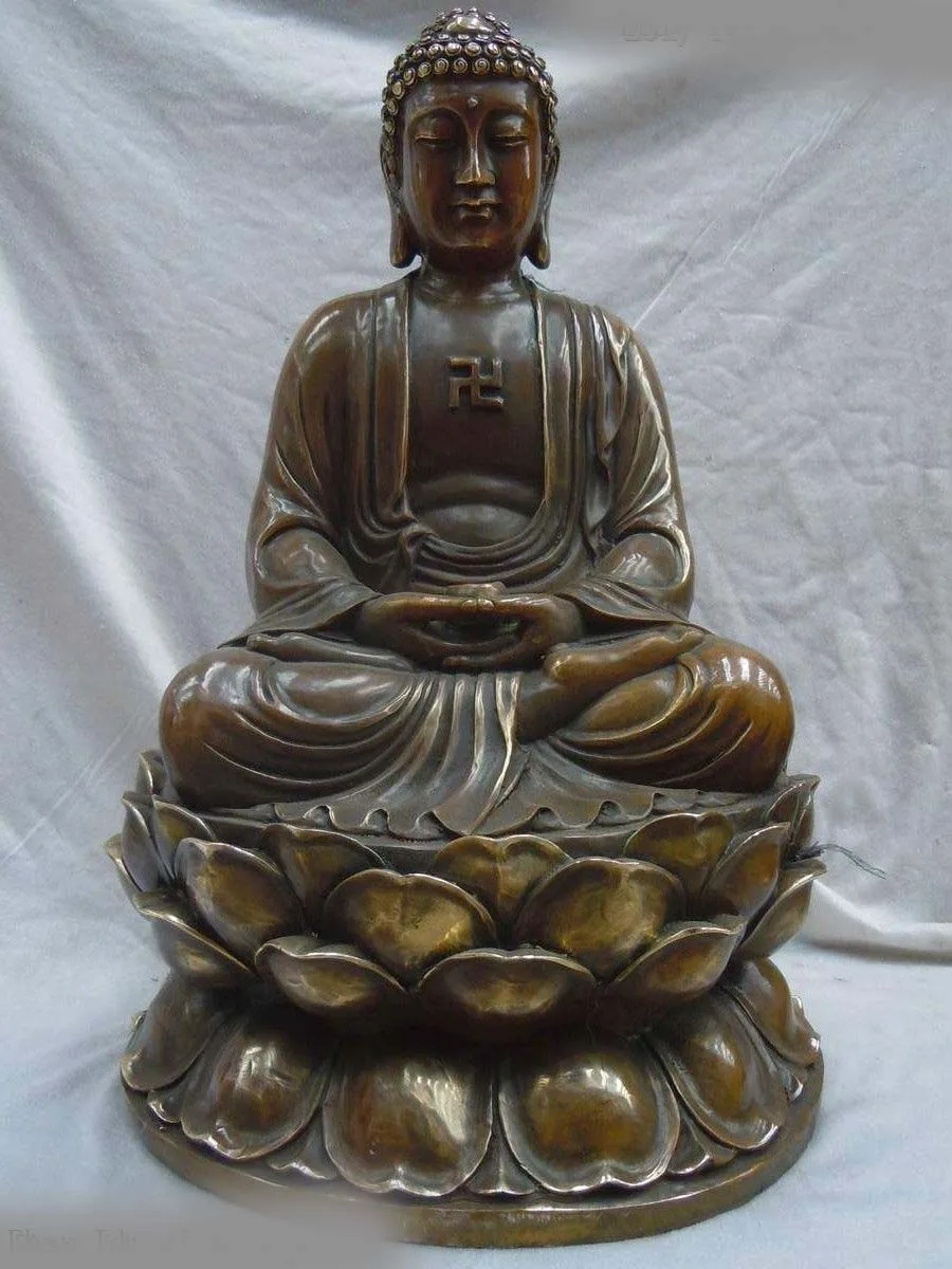 

18" China brass copper fine Bhaisajyaguru Ming Dyuasty buddha Sculpture statue