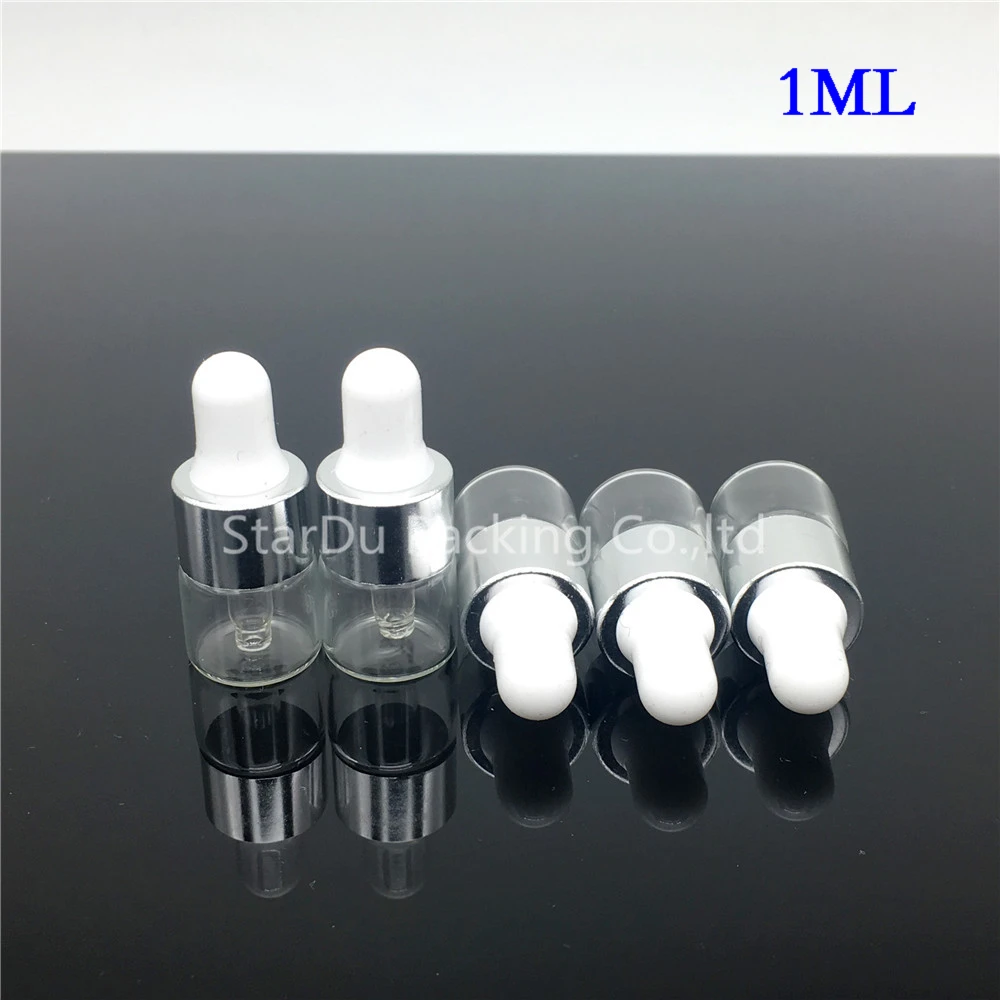 400PCS 1ML Small Clear Glass Dropper Bottle 1cc Mini Vial With Pipette Bottle- Free Shipping | Красота и здоровье