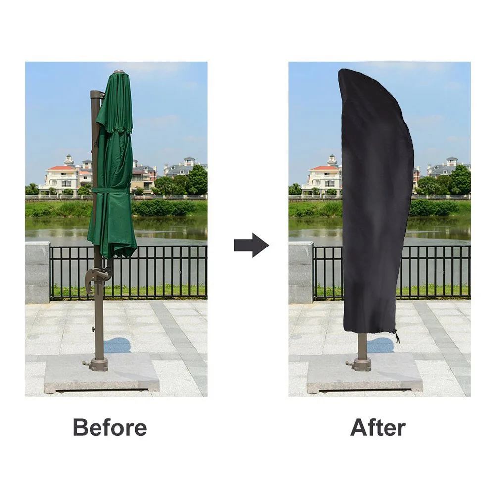 

Waterproof Oxford Cloth Outdoor 7-11' Offset Umbrella Cover Zipper Garden Patio Windproof Cantilever Parasol Rain Snow Covers