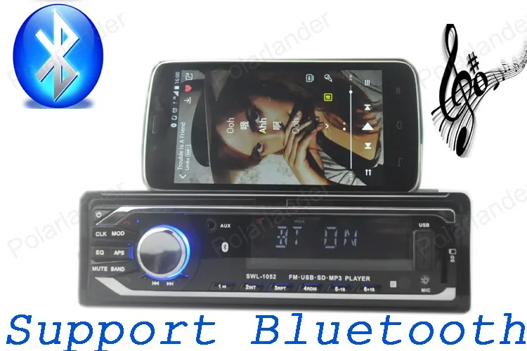 12 В Стерео FM радио MP3 аудио плеер встроенный Bluetooth телефон с USB SD автомобиля Радио bluetooth в тире 1 DIN