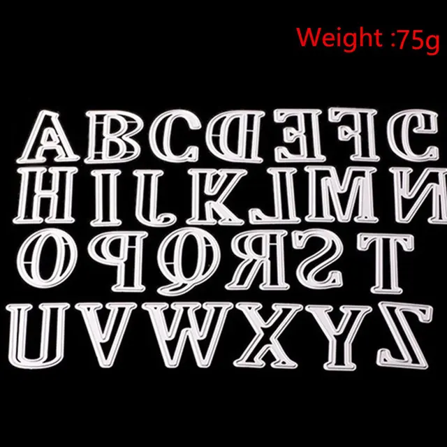 4Styles 26 Alphabet Letter Metal Steel Cutting Dies Stencil For DIY