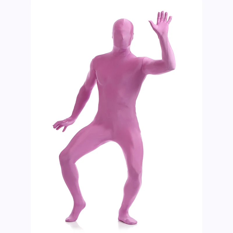 Индивидуальный 2018 розовый Лайкра Полный боди Zentai костюмы унисекс спандекс