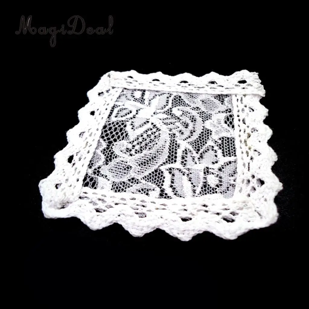 1/12 Scale Dollhouse Miniature Mini Tabletop Desk Decor Kitchen Tablecloths Table Cover Furniture Decor White
