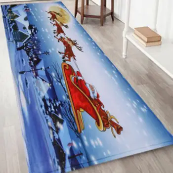 

Christmas Santa Anti-slip Mats Waterproof Rug Home Decor Xmas Snowman Printed Bathroom Floor Carpet Pads