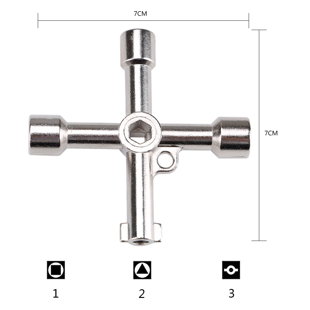 Многофункциональный 4 в 1 Универсальный Крест ключ треугольник ключ для поезда Электрический шкафчик лифта клапан сплав треугольник квадрат