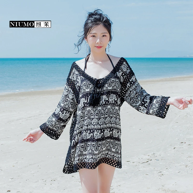 NIUMO Women Mantillas 2018 New summer Hollow knitting Long style Sexy