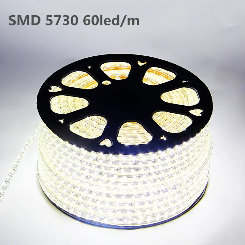 

Factory outlet 110V 220v 5730 60led/m led strip light waterproof IP67 100m/ROLL warm white cool white 5730 free shipping