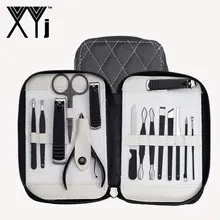 XYj 15 шт./компл. Набор для маникюра и педикюра комплект набор инструментов для ногтей с Путешествия Чехол Уход за лошадьми комплект Нержавеющая сталь кусачки для ногтей для удаления кутикулы Ножи