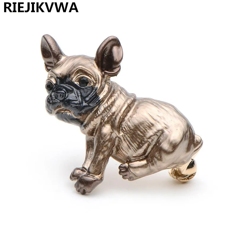 Коричневые Броши Shar Pei в виде собаки винтажные банкетные Серебряного и зеленого