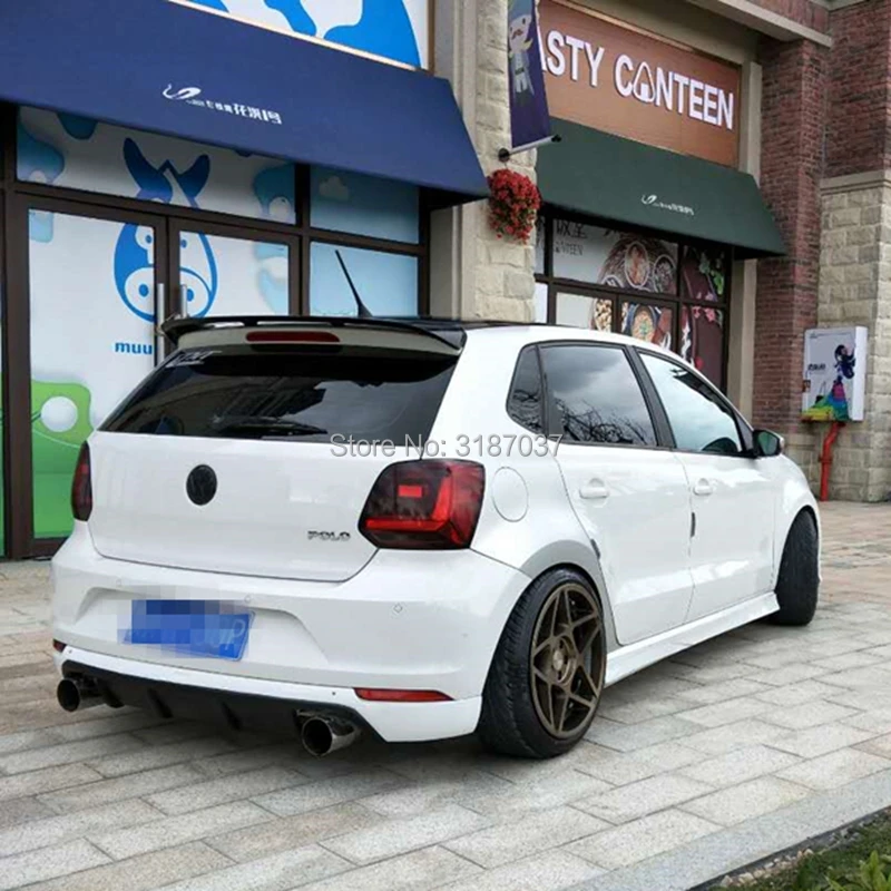 

For Volkswagen Polo Spoiler 2011-2016 ABS Plastic Unpainted Color Rear Roof Spoiler Wing Trunk Lip Boot Cover Car Styling