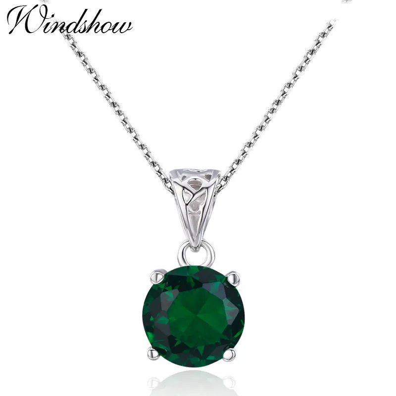 Slim Cute Small Round CZ Birthstone Birthday Stones 925 Sterling Silver Pingente Pendants Women Girls Friend Gift Jewelry Bijoux - Окраска металла: Green