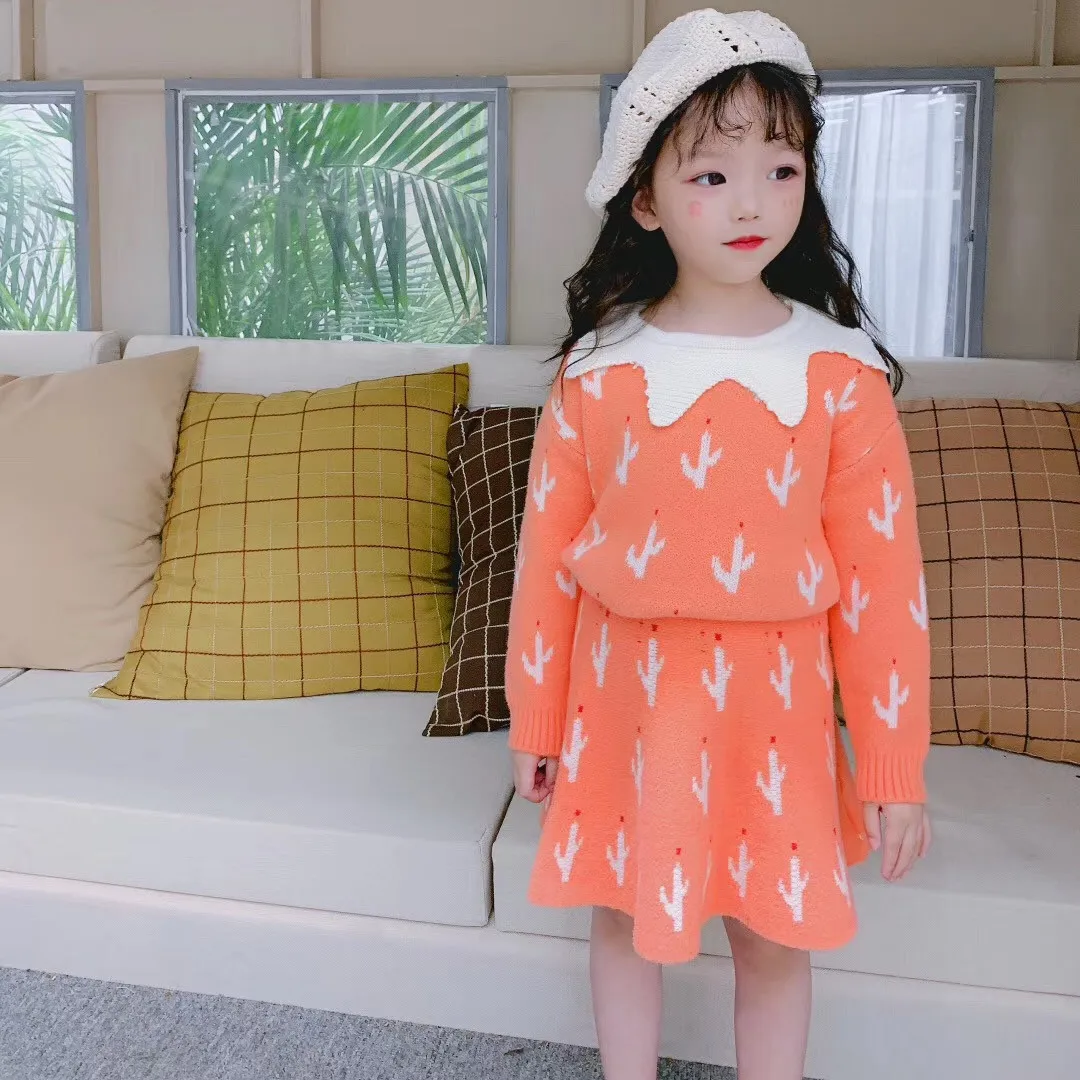 

Set 2019 new autumn new girls sweater two-piece girl foreign sweaters casual wild tide