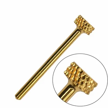 WUF 1 Pc Flat Sheet Shape YG8 Tungsten Steel Diameter Gold Plated Nail Drill Bit Grinding Head Tool For Nail Art Drill Machine